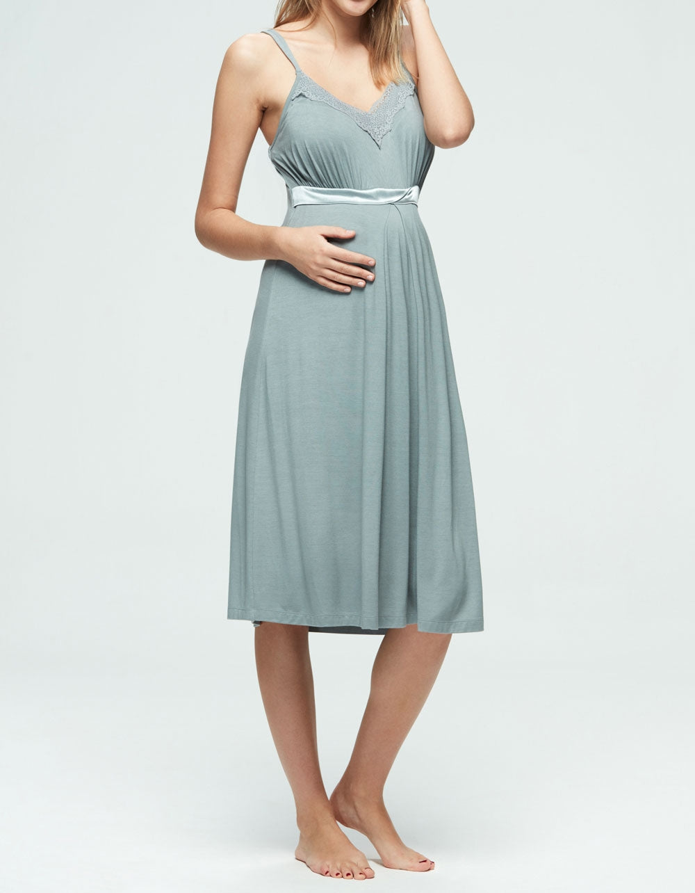Camicia da notte spalla stretta Admas 51354 fibra di bamboo