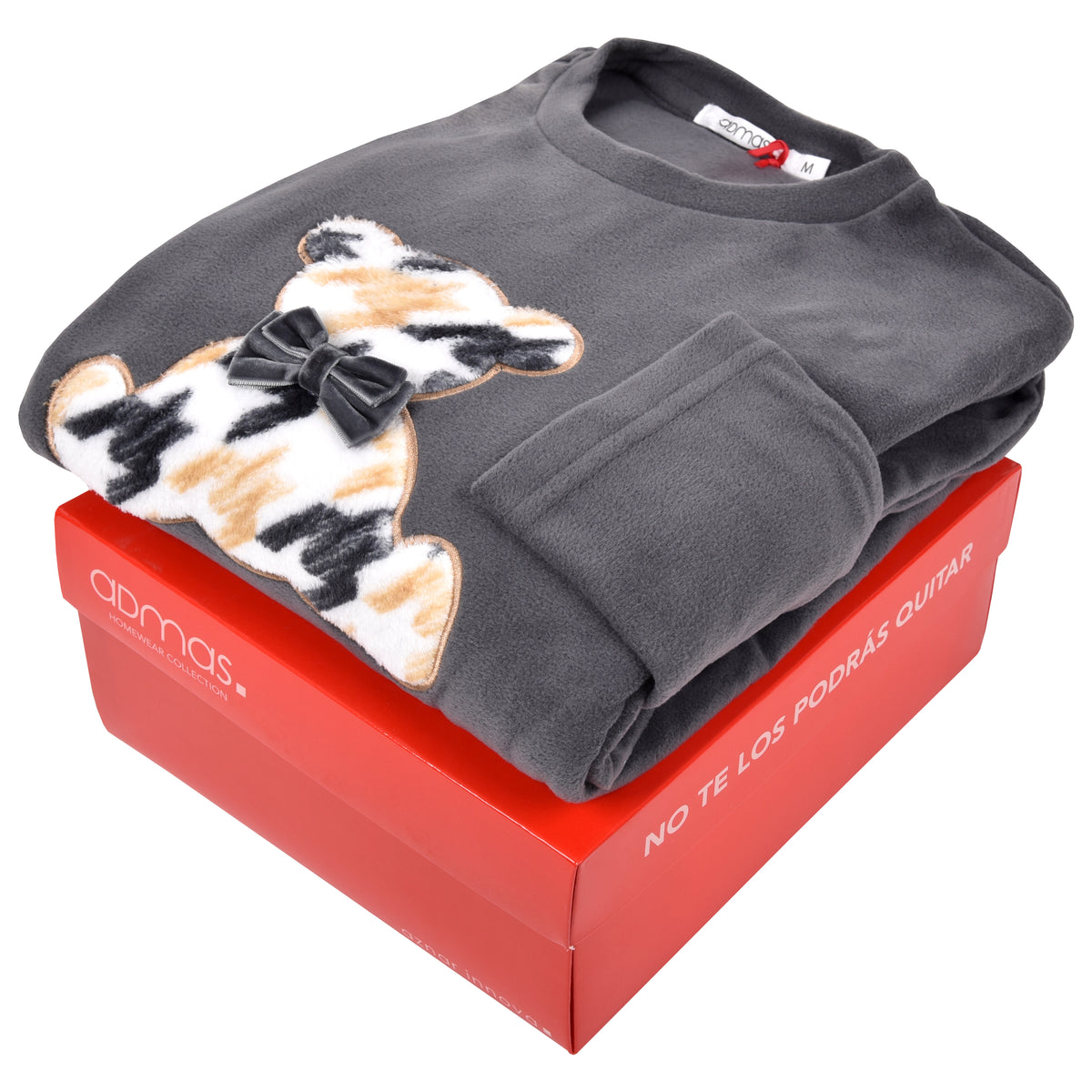 Pigiama donna invernale Admas 56222 caldo pile grigio