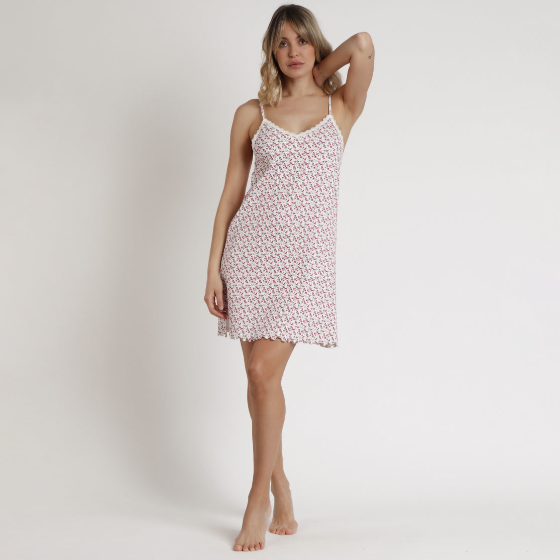 Camicia da notte flowers in cotone morbido Admas 61255