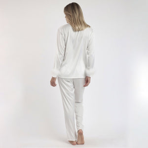 Pigiama donna elegante in raso con piume Admas 62550