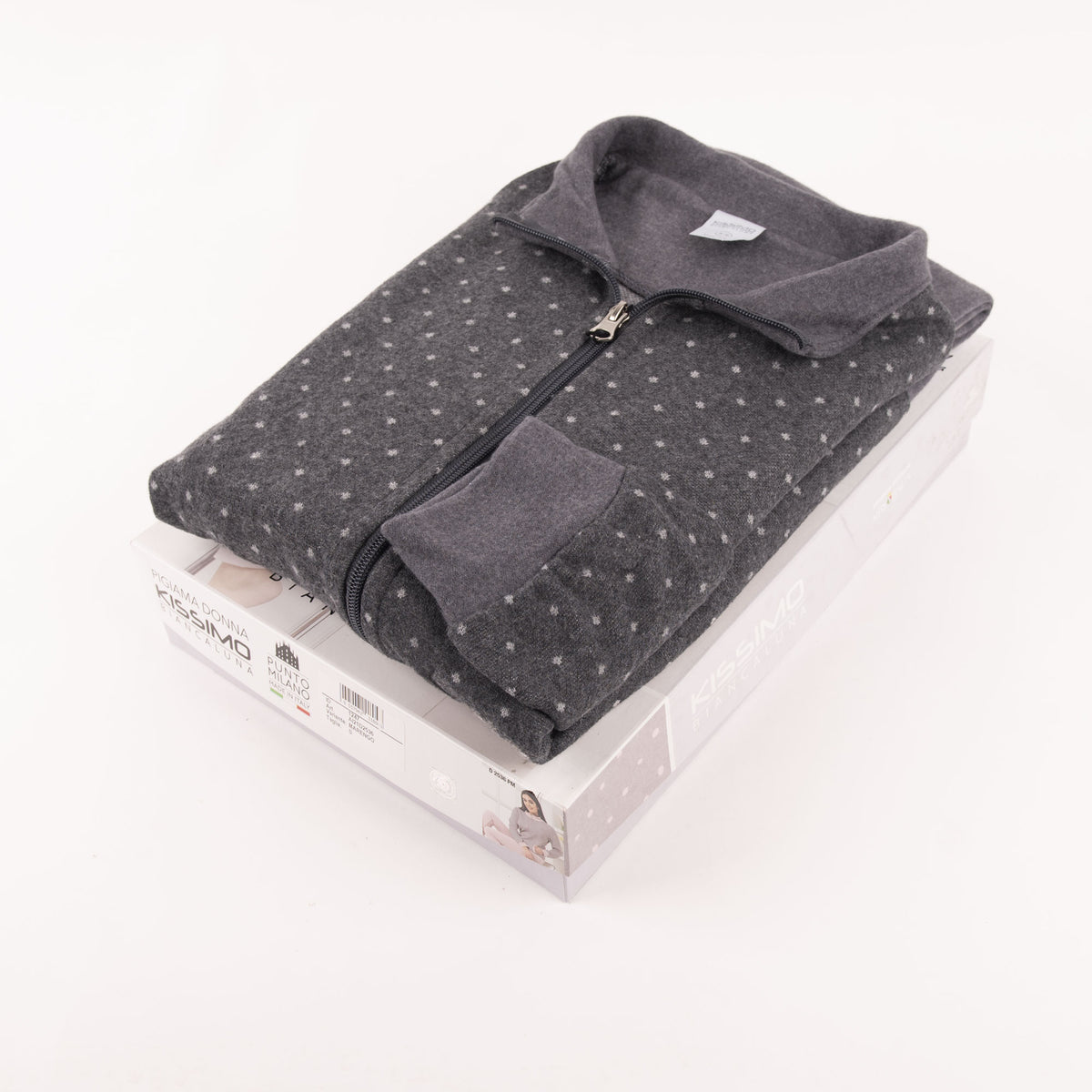Pigiama donna giacca Biancaluna punto milano 2536 grigio