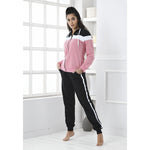 Pigiama tuta donna giacca zip cotone felpato Biancaluna D2015 nero