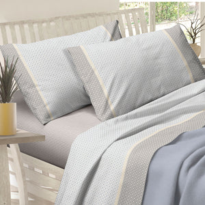 Completo Lenzuola letto matrimoniale 2 piazze cotone Preziosa alba 42 grigio