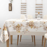 Tovaglia 100% cotone fiori Alba Camelia Irge beige sabbia