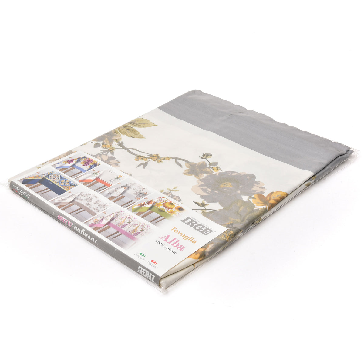 Tovaglia 100% cotone fiori Alba Camelia Irge colore grigio