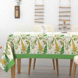 Tovaglia in cotone lavanda margherite Alba Vanilla Irge verde