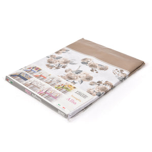 Tovaglia in cotone rose Alba Peonia Irge colore beige