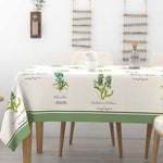 Tovaglia 100% cotone fiori Alba Cannella Irge colore verde