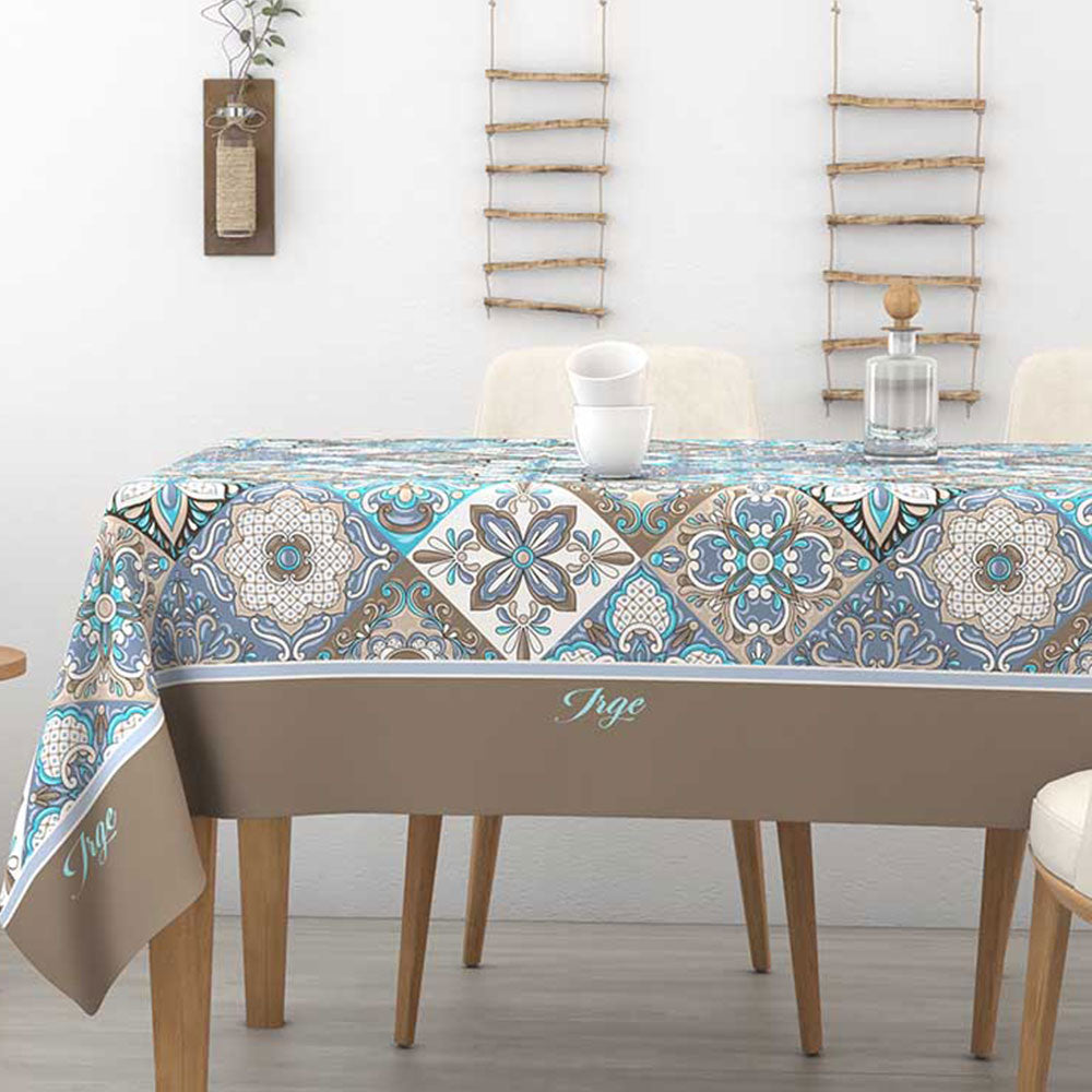 Tovaglia in cotone fantasia patchwork Alba Capri Irge verde