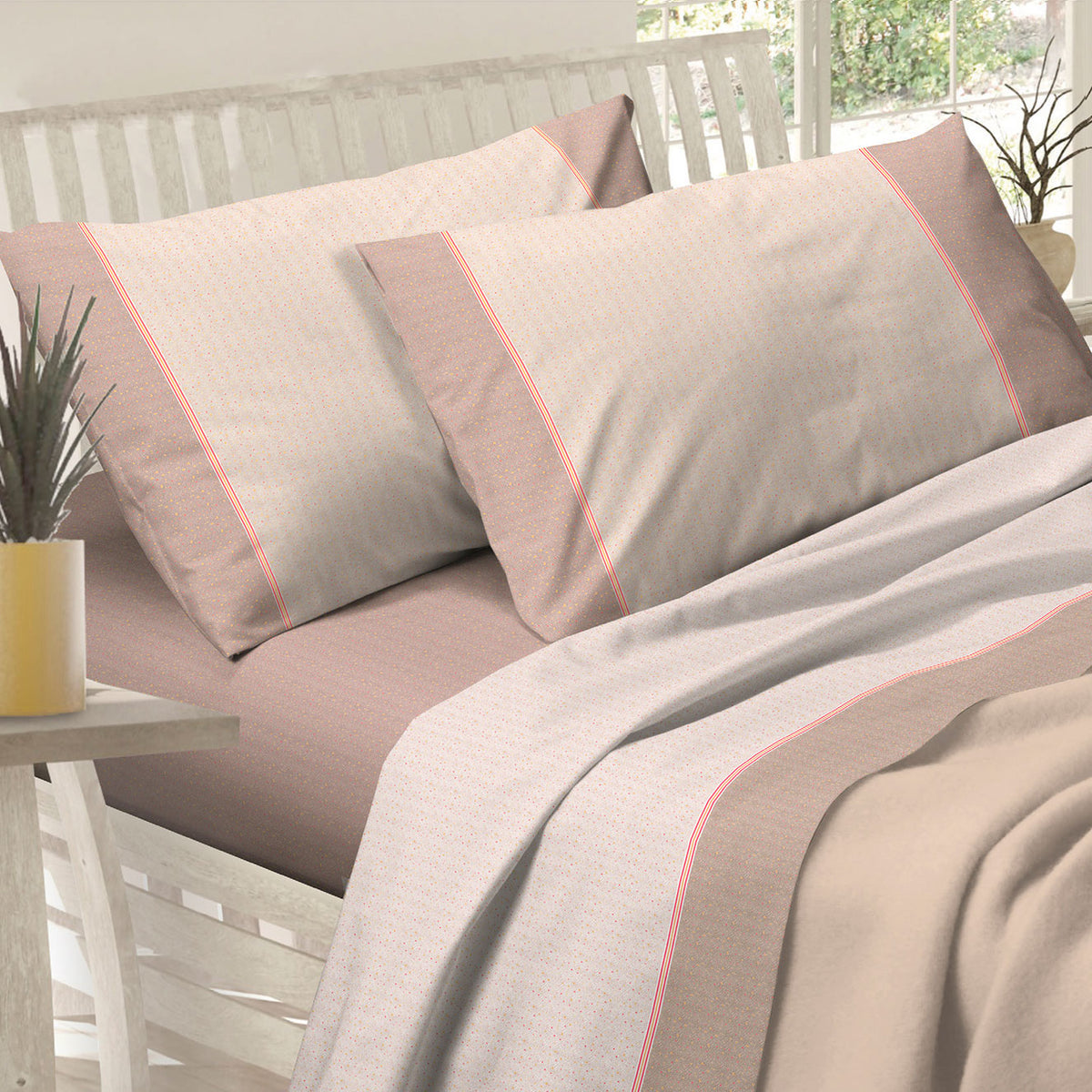 Lenzuola Preziosa letto cotone Alba dis.45