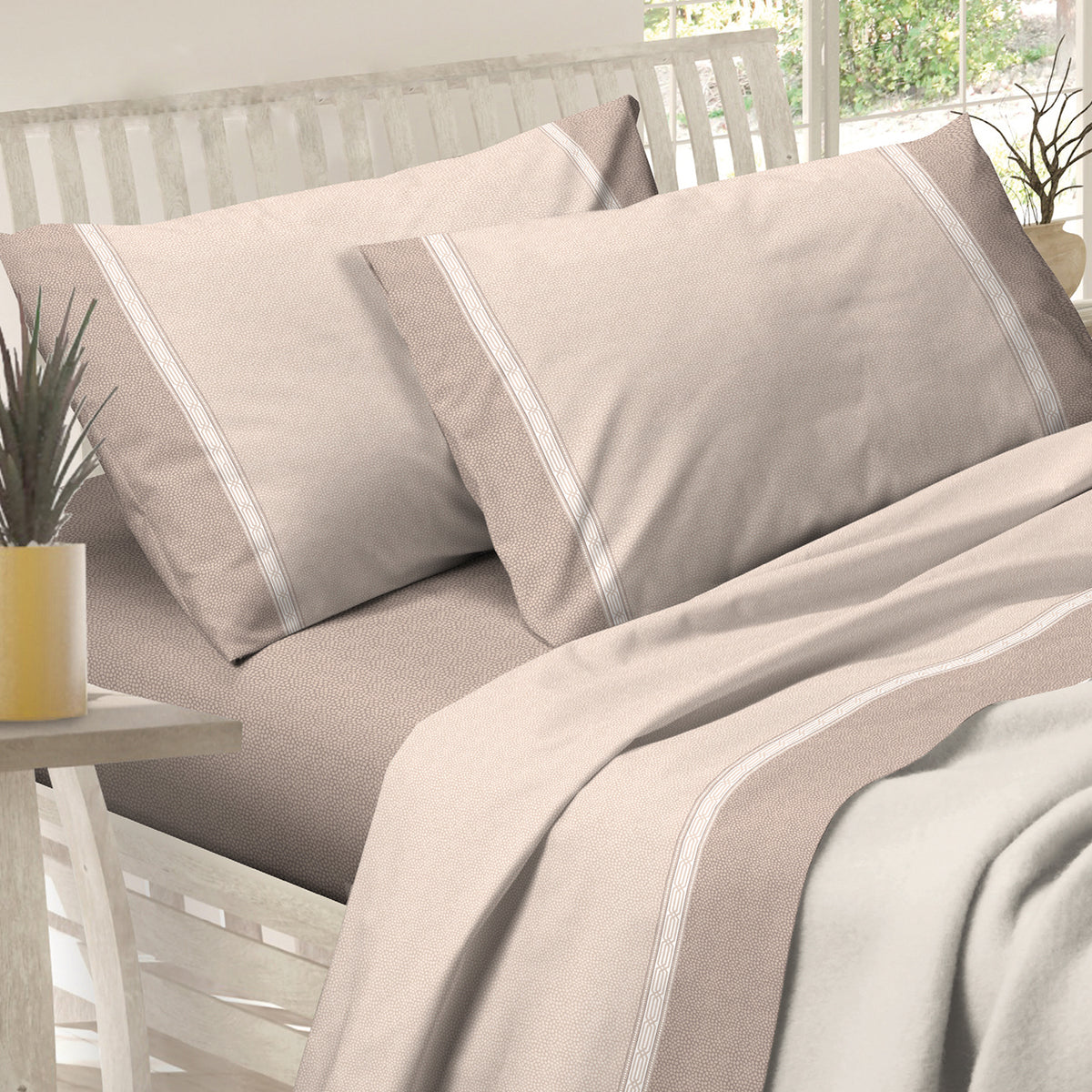 Lenzuola Preziosa letto cotone singolo matrimoniale Alba dis. 55