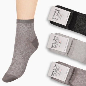 Calze donna Leon d'oro Amalia 527 Var B cotone assortite
