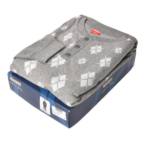 Pigiama uomo punto milano con polsini Ambro 8507 grigio