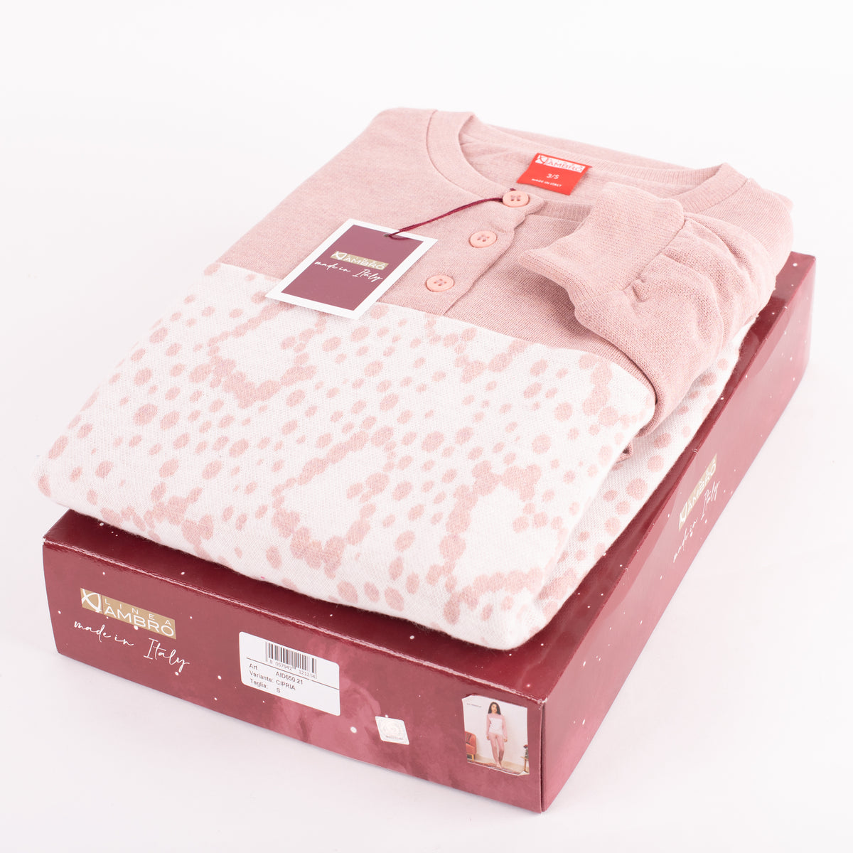 Pigiama donna Ambro AID650.21 punto milano cipria