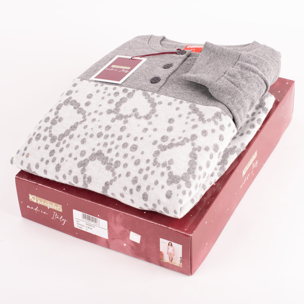 Pigiama donna Ambro AID650.21 punto milano grigio melange