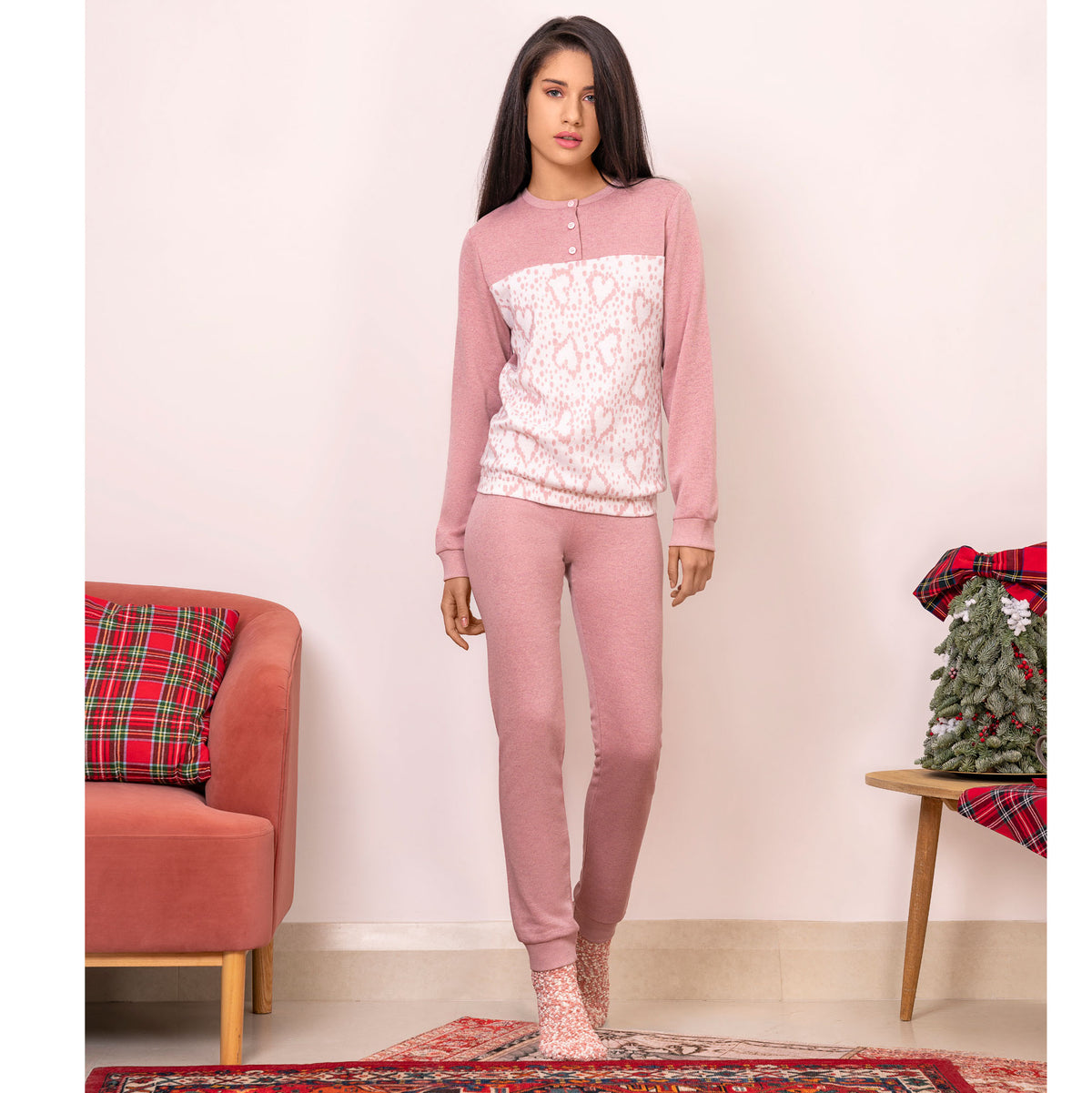 Pigiama donna Ambro AID650.21 punto milano cipria