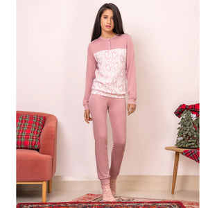 Pigiama donna Ambro AID650.21 punto milano cipria