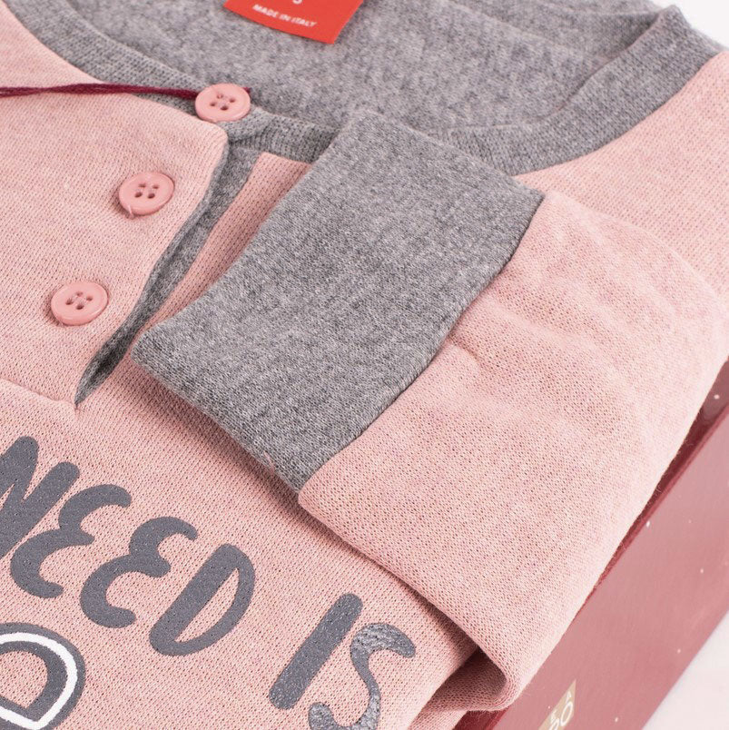 Pigiama donna Ambro AID659.21 punto milano rosa grigio
