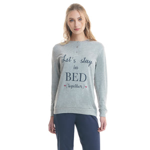 Pigiama donna Ambro caldo cotone D6000.22 grigio