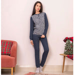 Pigiama donna Ambro AID6510.21 punto milano blu melange 
