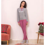 Pigiama donna Ambro AID656.21 punto milano vinaccia