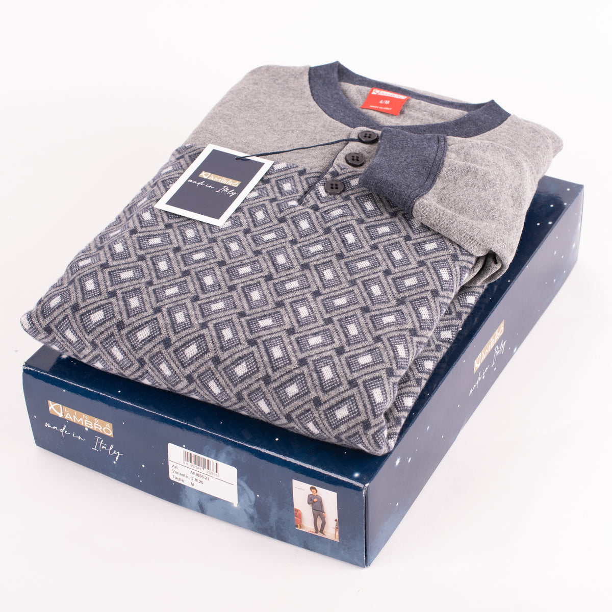 Pigiama uomo Ambro AIU856.21 punto milano grigio melange