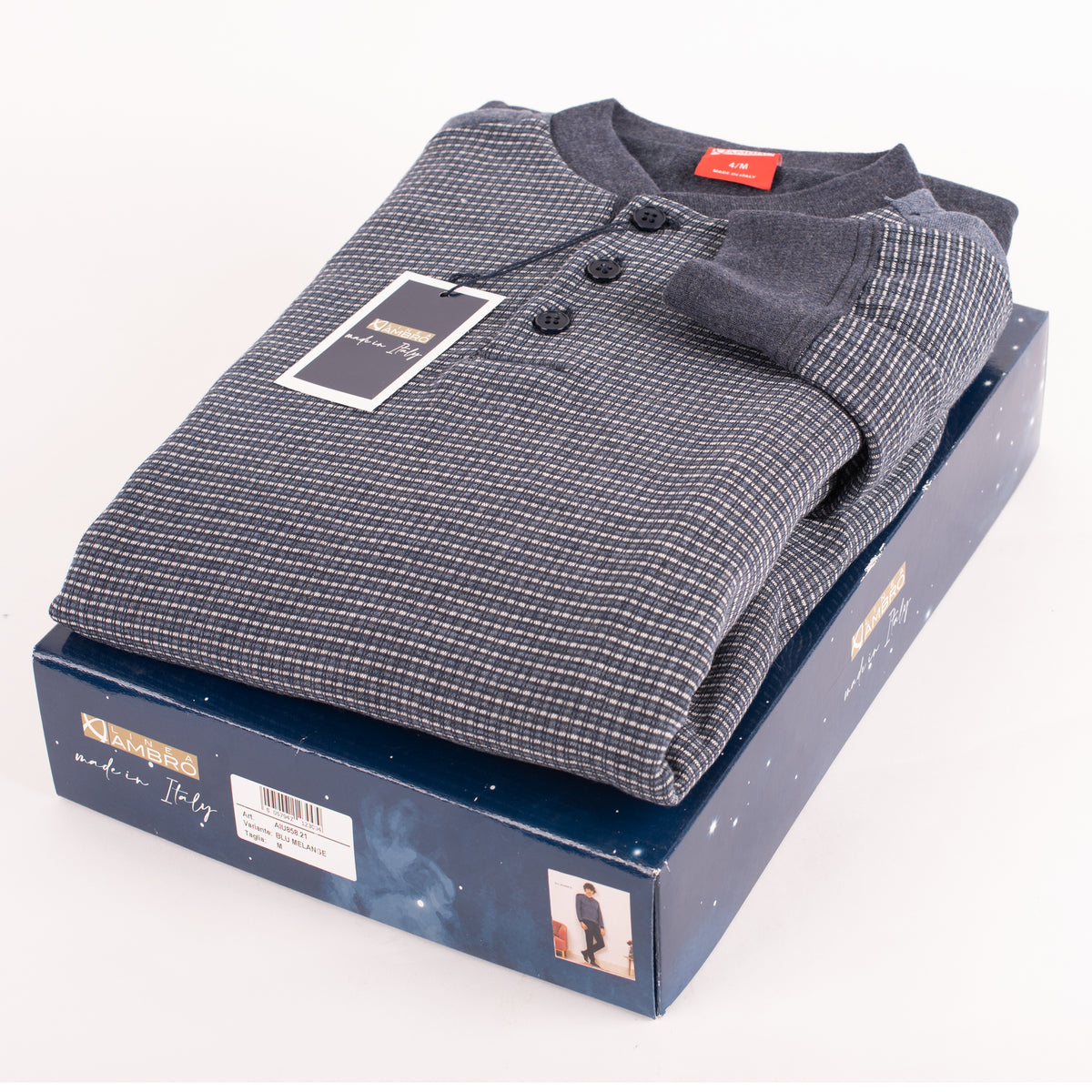 Pigiama uomo Ambro AIU858.21 punto milano blu melange