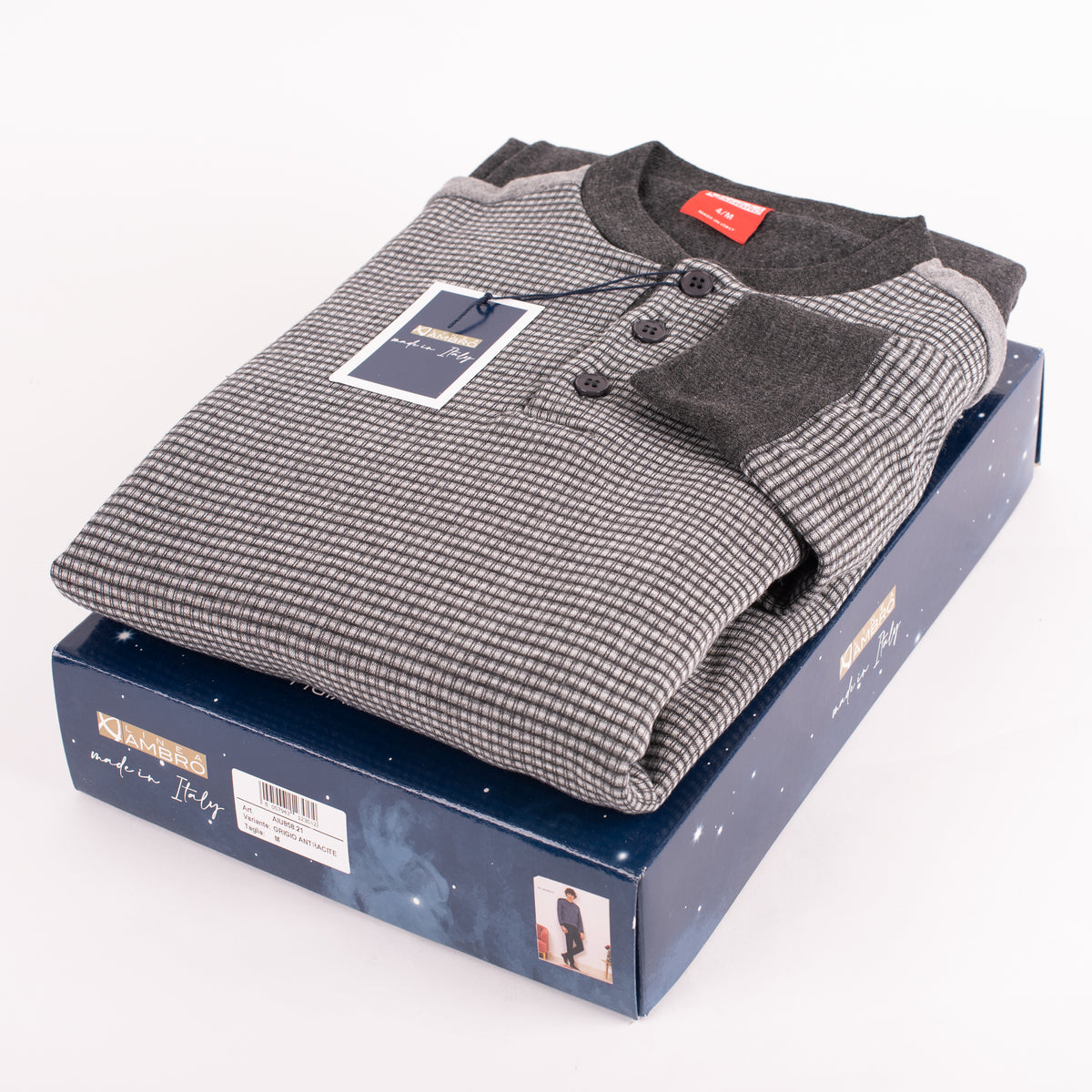 Pigiama uomo Ambro AIU858.21 punto milano grigio antracite