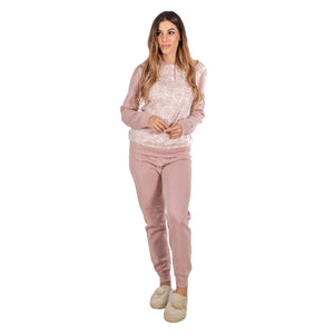 Pigiama donna punto milano caldo cuori Ambro D6507.23