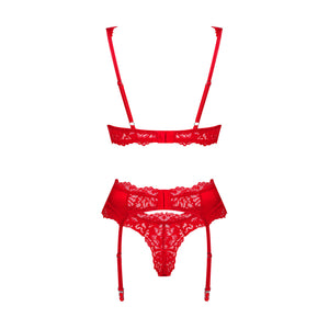 Coordinato con reggicalze sexy Obsessive Amor Cherris set 3 pezzi