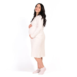 Camicia da notte premaman caldo cotone Biancaluna Kissimo 20302