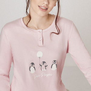Pigiama donna serafino caldo cotone Infiore ANT1430 