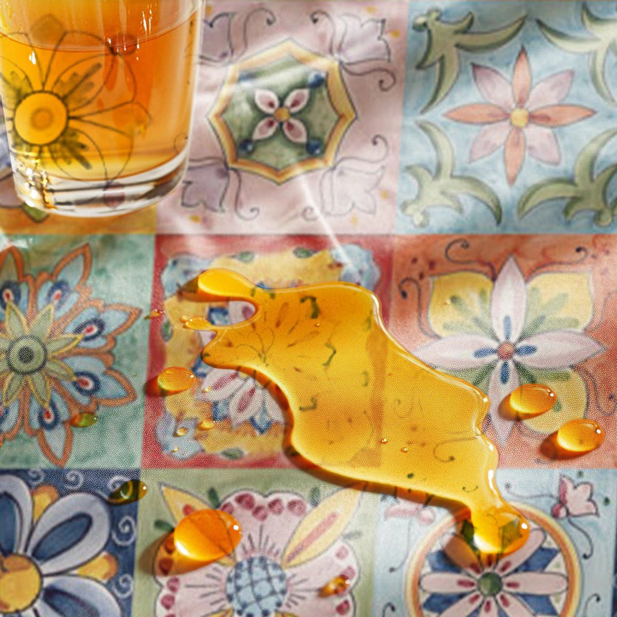 Tovaglia antimacchia fantasia mosaico Vingi Giorgia dis. Maiolica