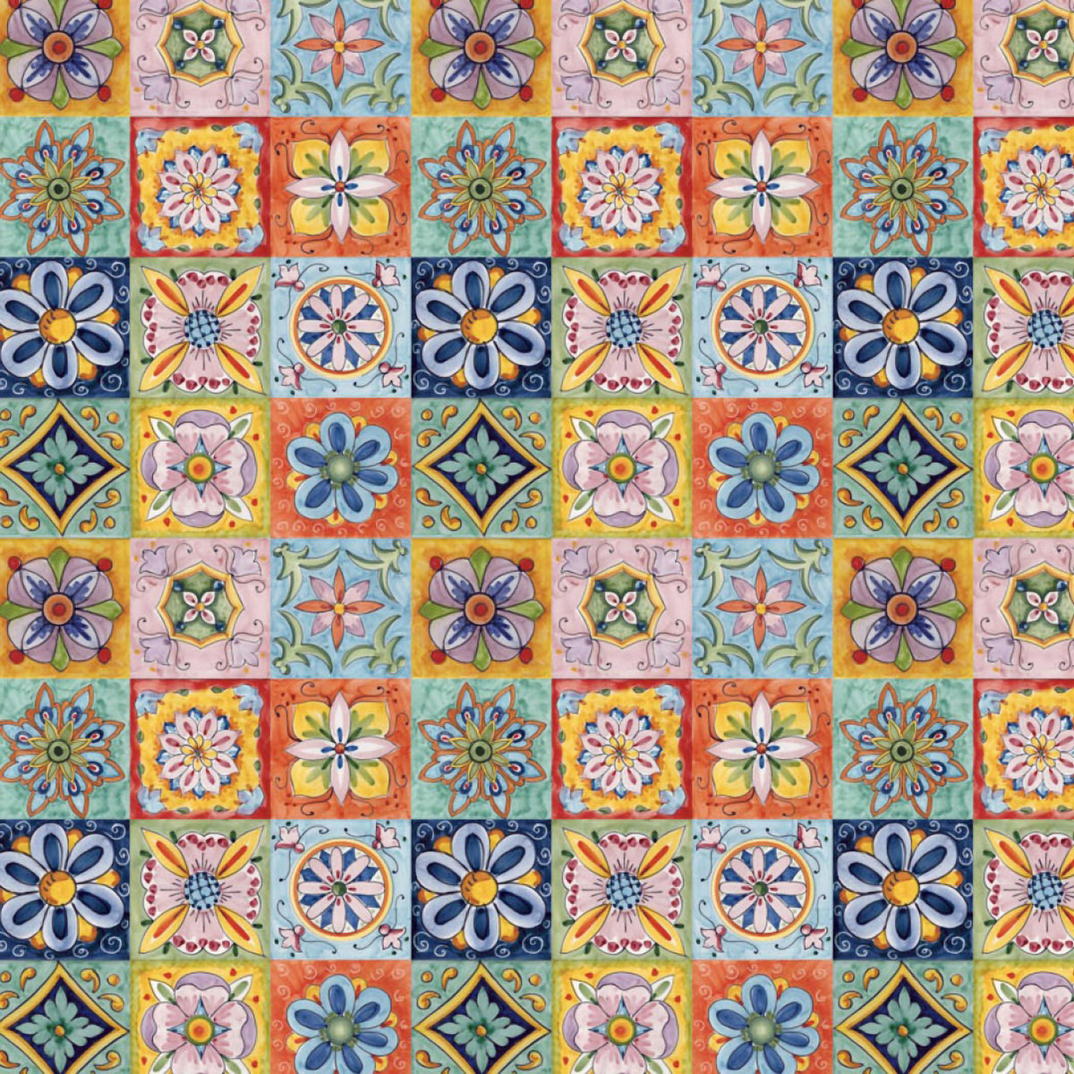 Tovaglia antimacchia fantasia mosaico Vingi Giorgia dis. Maiolica