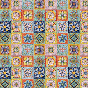 Tovaglia antimacchia fantasia mosaico Vingi Giorgia dis. Maiolica