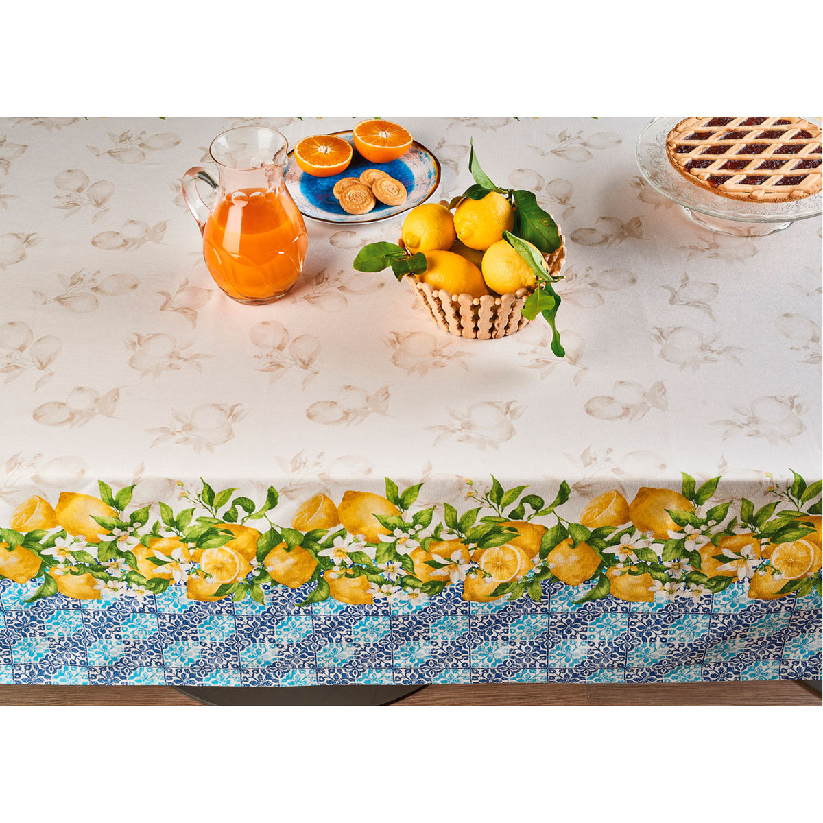 Tovaglia Vingi Armonia cotone cod.03 con limoni