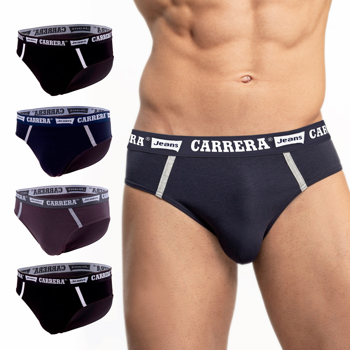 Slip uomo Carrera Dean con elastico logato 4 pezzi