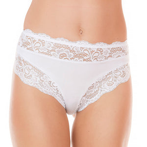 Slip donna Jadea 742 in cotone e pizzo 3 pz