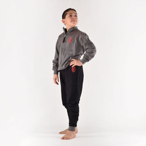 Pigiama tuta bambino Milan zip cotone felpato B2MI15117 antracite