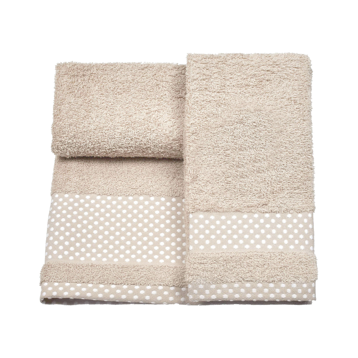Vingi set asciugamani viso + ospite Pois beige
