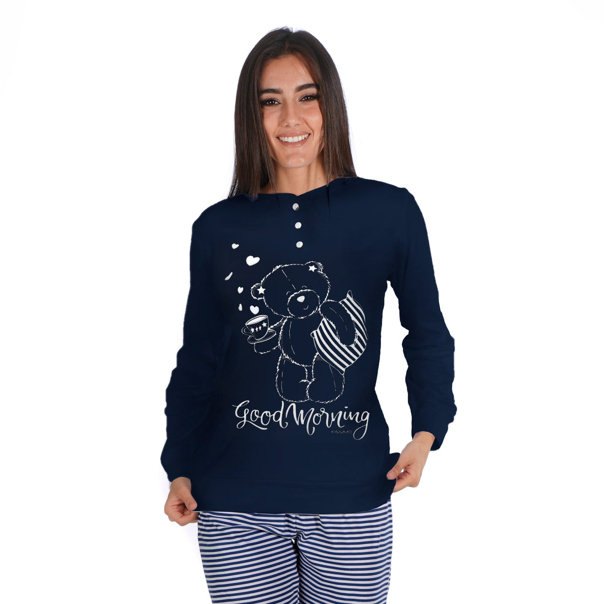 Pigiama donna Biancaluna Kissimo 23D90011 caldo cotone