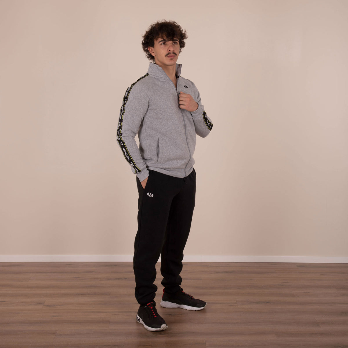 Tuta uomo Superga 21550 invernale aperta felpato grigio melange