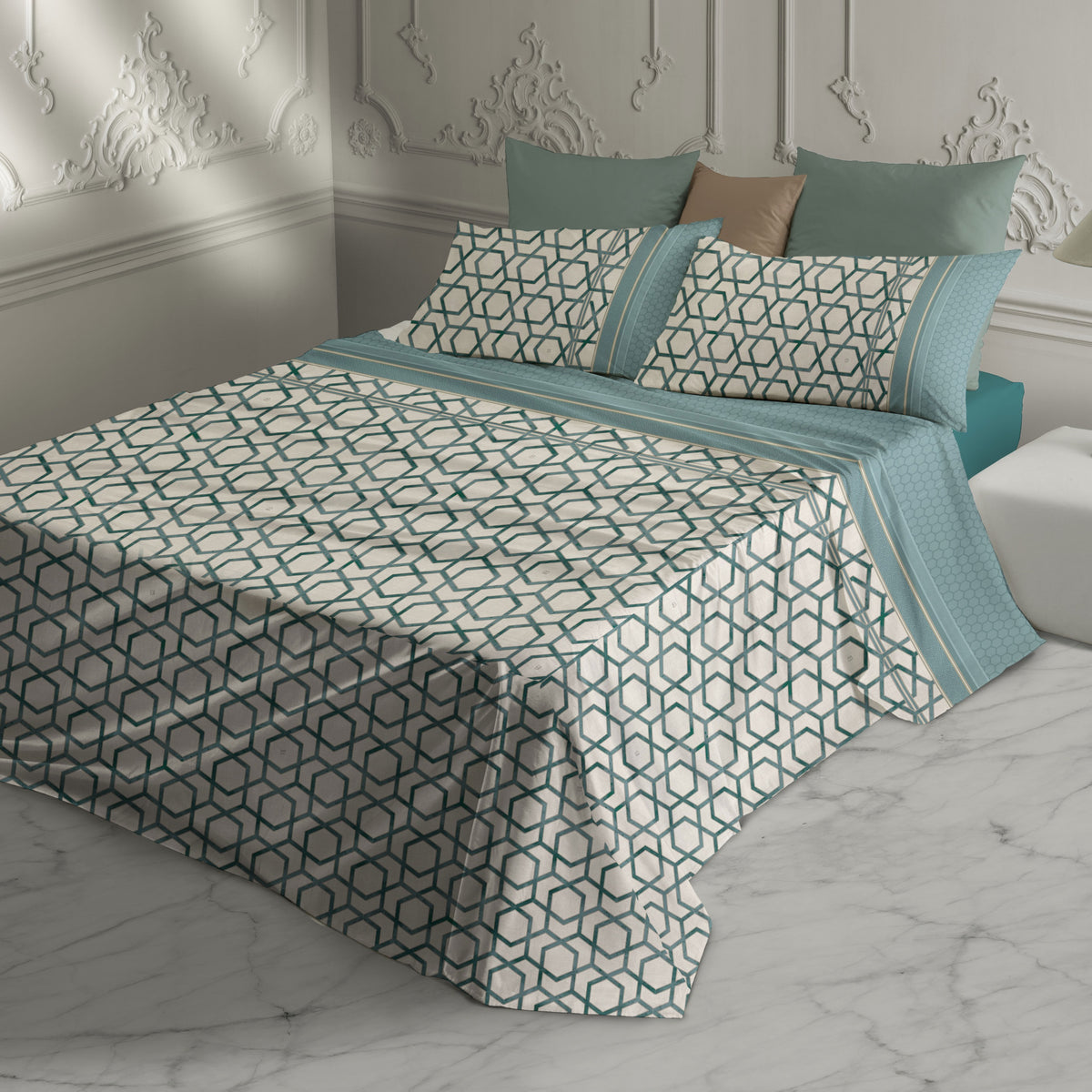 Completo letto Laura Biagiotti Gaillon matrimoniale 100% cotone