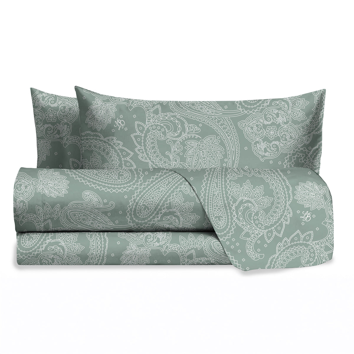 Completo Letto Matrimoniale cotone fantasia paisley Cursa Laura Biagiotti