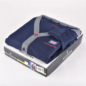 Pigiama uomo Navigare 2141228 aperto scollo a V caldo caldo cotone navy