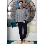 Pigiama uomo stile tuta cotone felpato grigio Navigare 2141253
