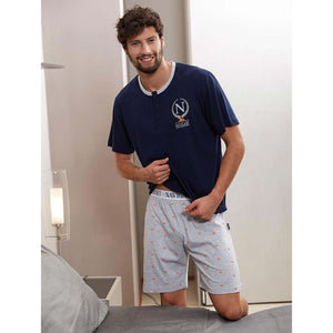 Pigiama uomo estivo Navigare B2141311 in cotone blu