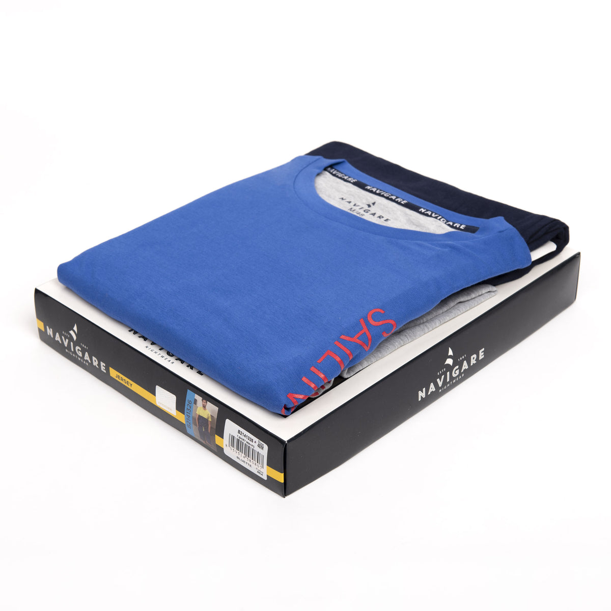 Pigiama uomo estivo Navigare 2141326 in cotone bluette