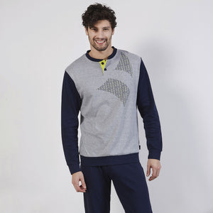 Pigiama uomo caldo cotone Navigare con polsini B2141356