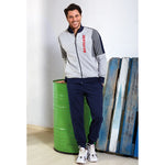Tuta uomo Navigare 228325 aperta con zip felpato grigio melange